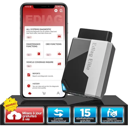 Kingbolen Ediag Elite - diagnostic OBD2 Bluetooth sur smartphone